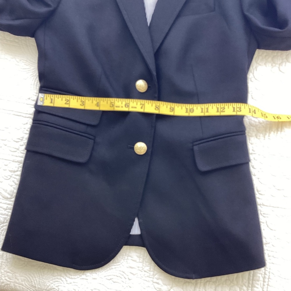 J. Crew SchoolBoy Black Blazer Jacket Gold Buttons Women’s Size 2 Academia Work - Picture 9 of 15